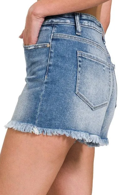 Weekend Wanderer Frayed Denim Shorts
