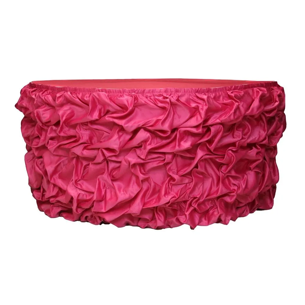 Wholesale 14ft Gathered Lamour Satin Table Skirt