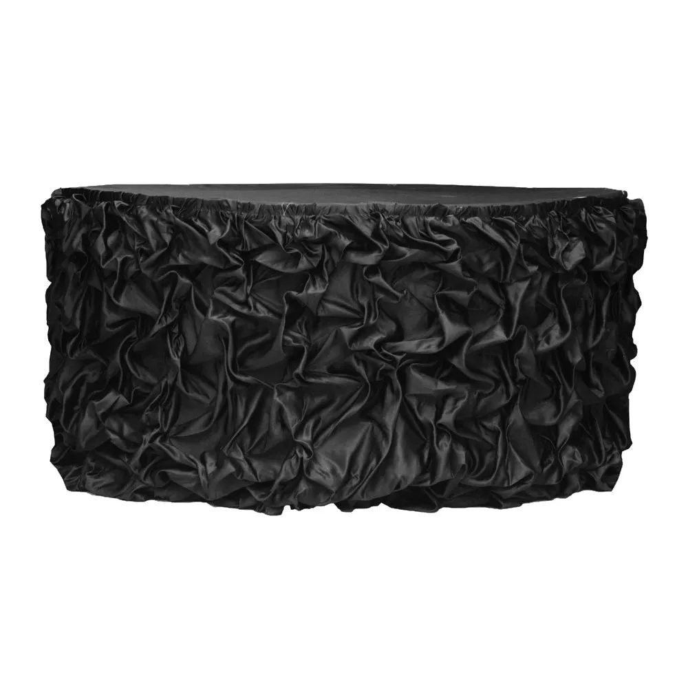 Wholesale 14ft Gathered Lamour Satin Table Skirt
