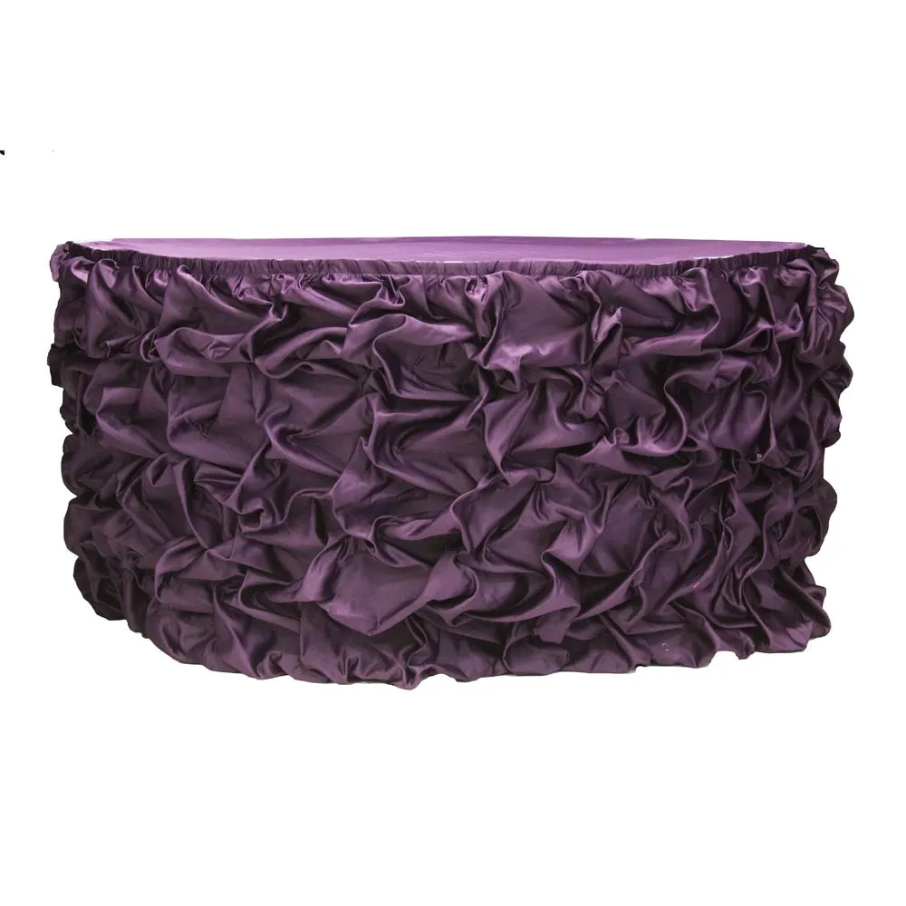 Wholesale 14ft Gathered Lamour Satin Table Skirt