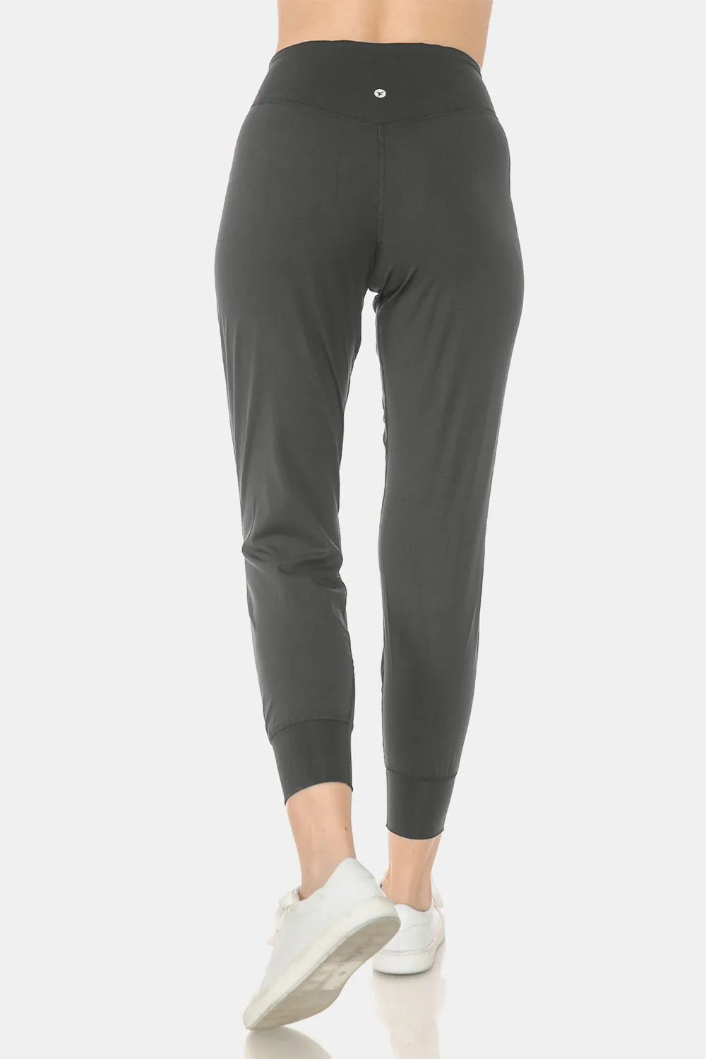 Wide Waistband Active Joggers in Charcoal