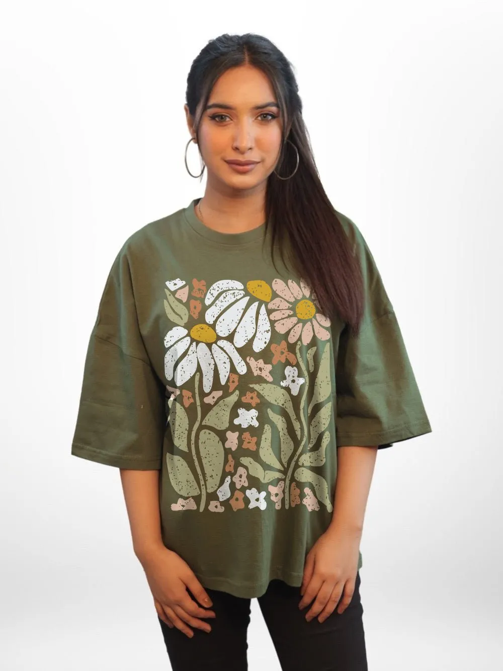 Wildflowers Printed Womens Drop Shoulder T-shirt Legacy Boutiques Dhaka