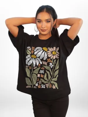 Wildflowers Printed Womens Drop Shoulder T-shirt Legacy Boutiques Dhaka