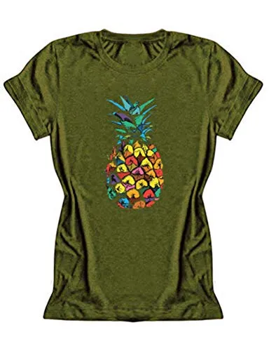 Women Colorful Pineapple T-Shirt