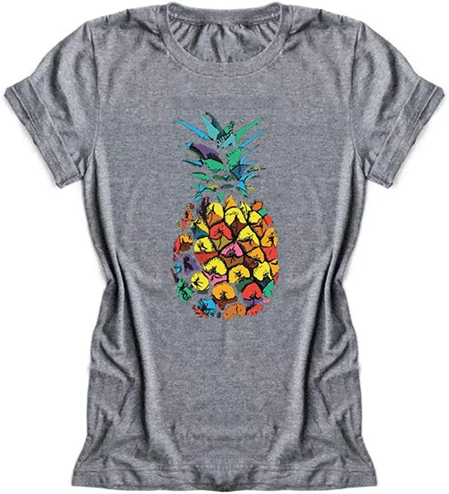 Women Colorful Pineapple T-Shirt