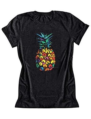 Women Colorful Pineapple T-Shirt