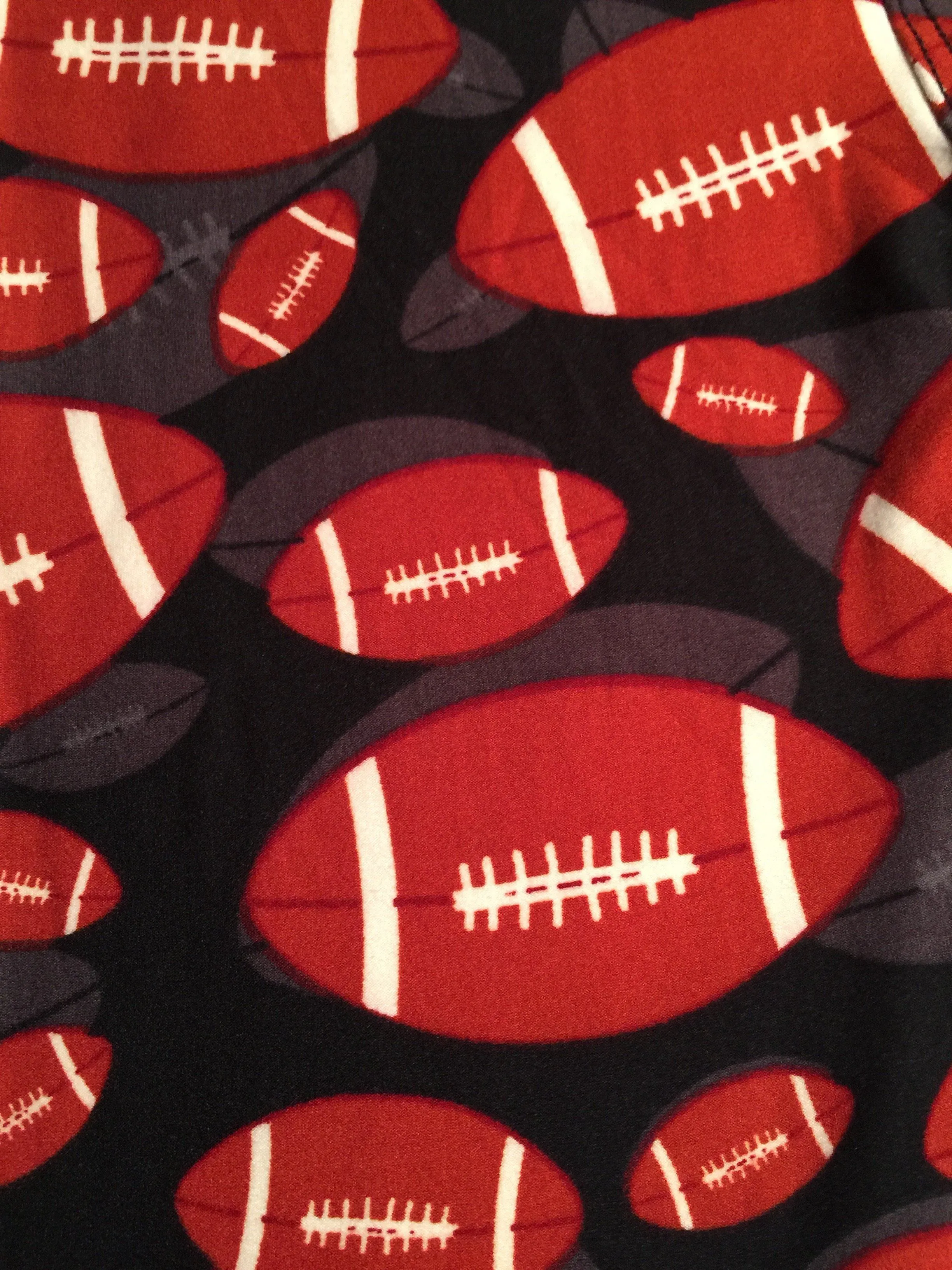 Womens Football Super Bowl Leggings, Soft Yoga Pants, Sizes 0-10, No-Roll Waist, Brown/Black
